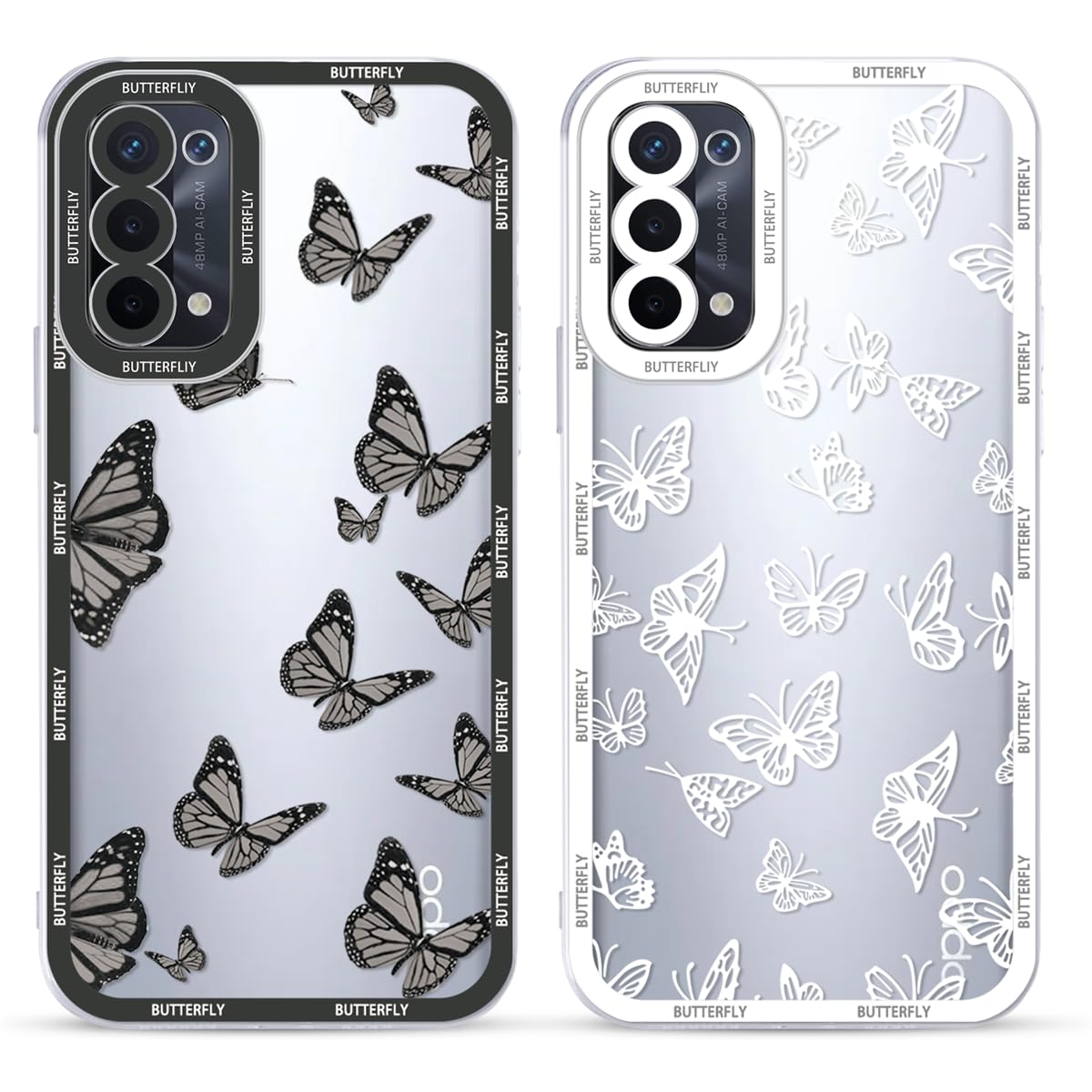 Yoedge Coque Pour Oppo A74/OPPO A54 5G Rose Silicone Souple Avec Mignon Motif 6,5", Étui Ultra Mince TPU Antichoc Anti-Rayures Housse Bumper Protection Cover 3D Animé Dessin, Pêche 5