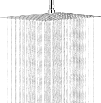 8 Inch Square Rainfall Shower Head with Angle Adjustment