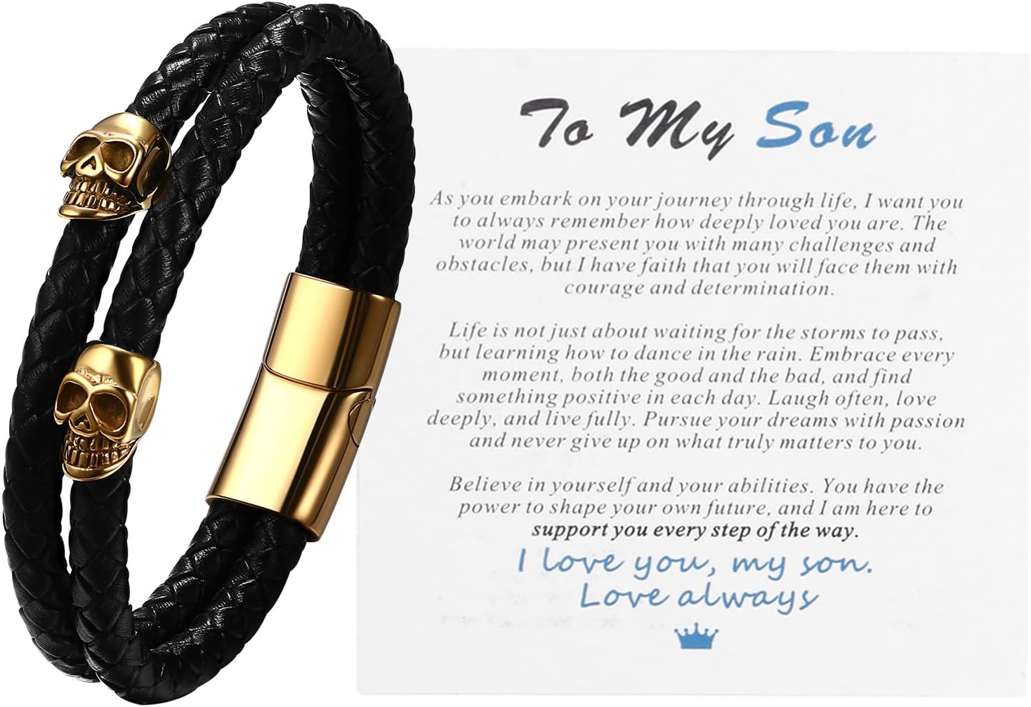 Aroncent 𝗚𝗶𝗳𝘁𝘀 𝗳𝗼𝗿 𝗠𝗲𝗻 Leather Bracelets: Infinity Cross Skull Dagger Multi-Layer Braided Mens Bracelet Wristband Christmas Valentine's Day Gifts for Boyfriend Husband Dad Son Grandson