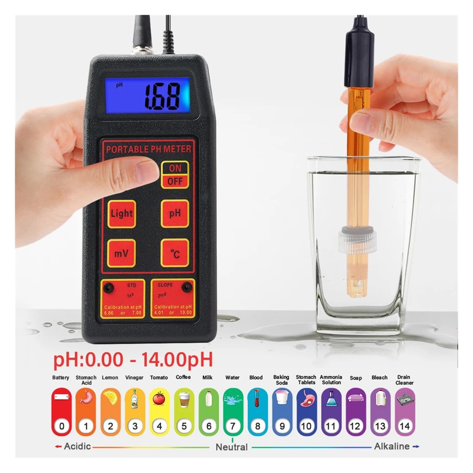 Misuratore di Temperatura PH ORP Ad Alta Precisione Tester MV Portatile Sensore Acquario Piscina Monitor qualità Del'acqua Penna for Acqua Rilevamento Rapido E Preciso