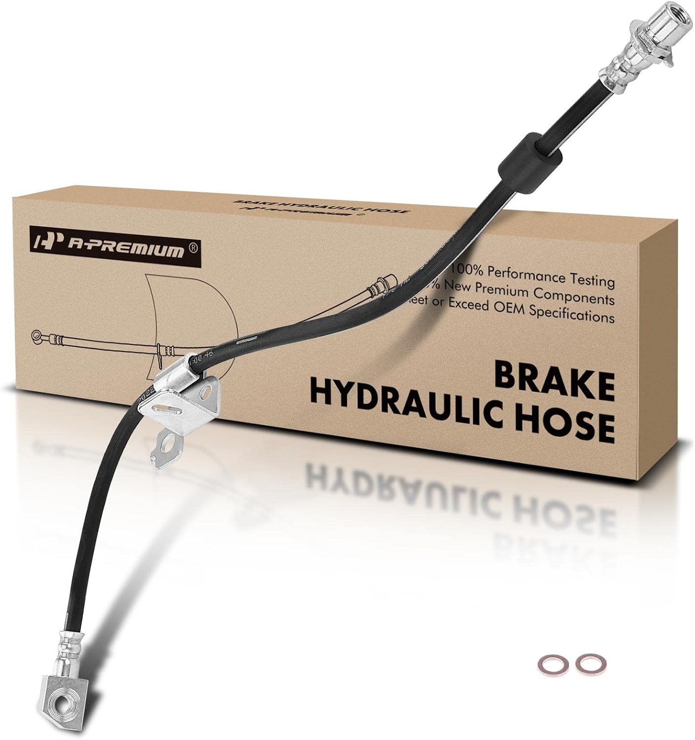 A-Premium Front Passenger Brake Hydraulic Hose Compatible with Ford Models - For F-150 SVT Raptor 2010 2011 - Replace# AL3Z2078F(Pack of 2)