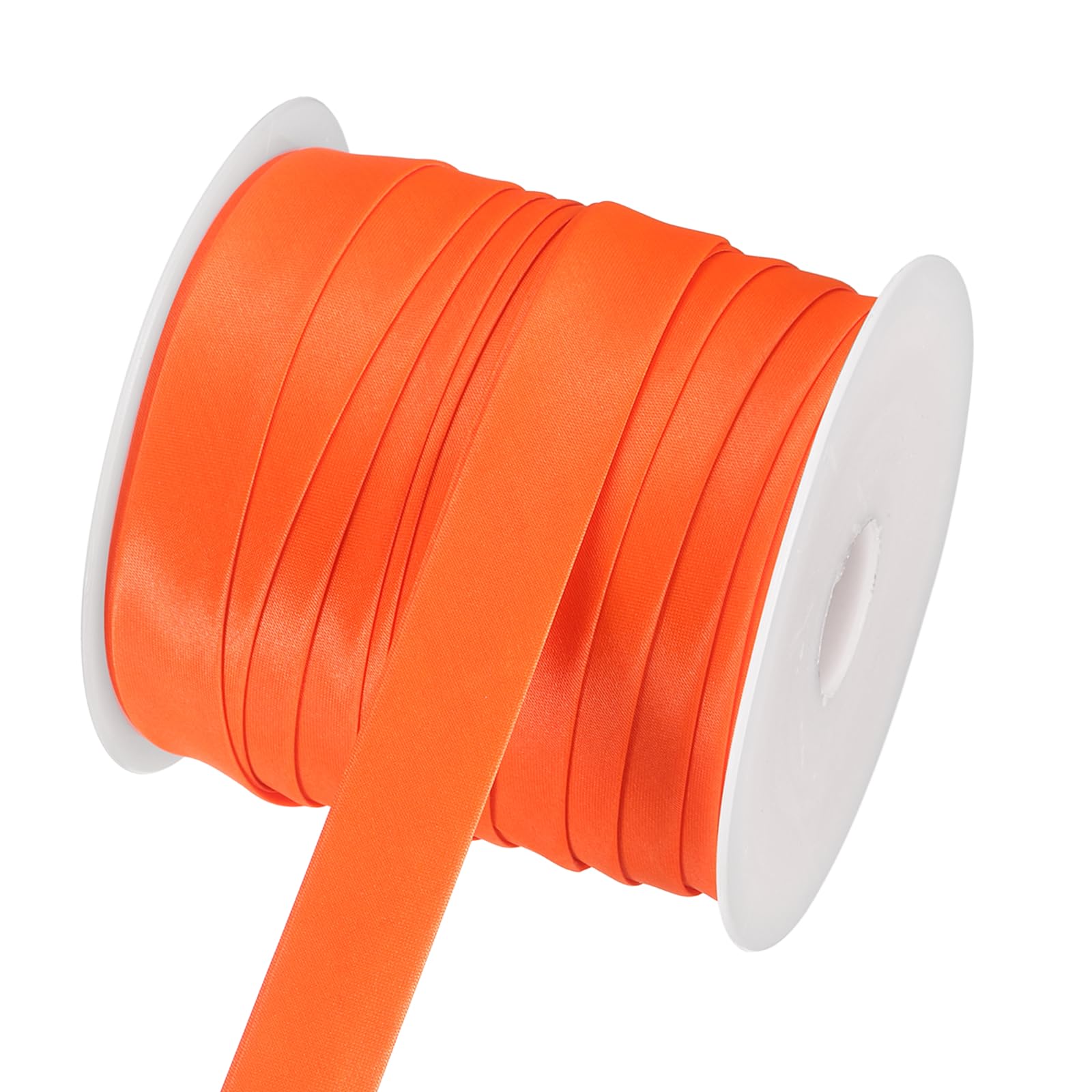 Ruban de biais en satin orange rouge double pli 1.9 cm x 22.9 m pour couture et finition de tissu