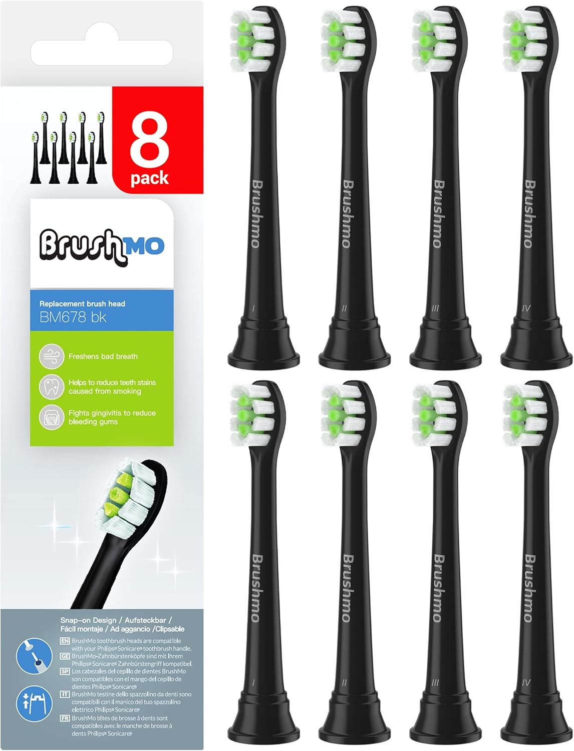 Brushmo Compact Replacement Toothbrush Heads Compatible