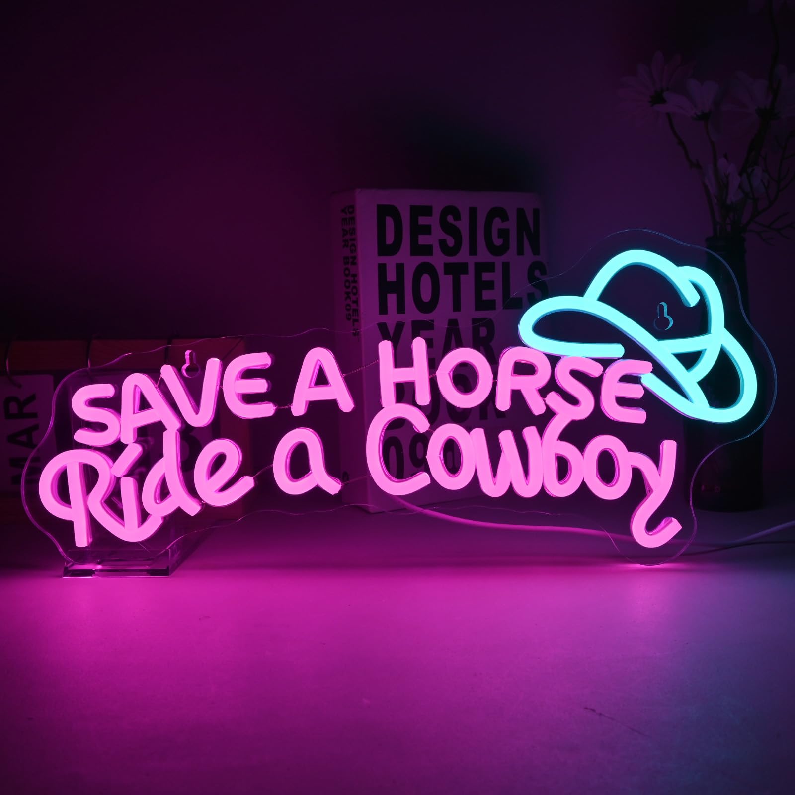 DREAMFORT Save A Horse Ride A Cowboy Neon sign Led Signs for Wall Decor with Adjustable Brightness, USB Powered, Ideal for Bedroom, Home Bar, Club, Hotel, and Party Decor โ image 1