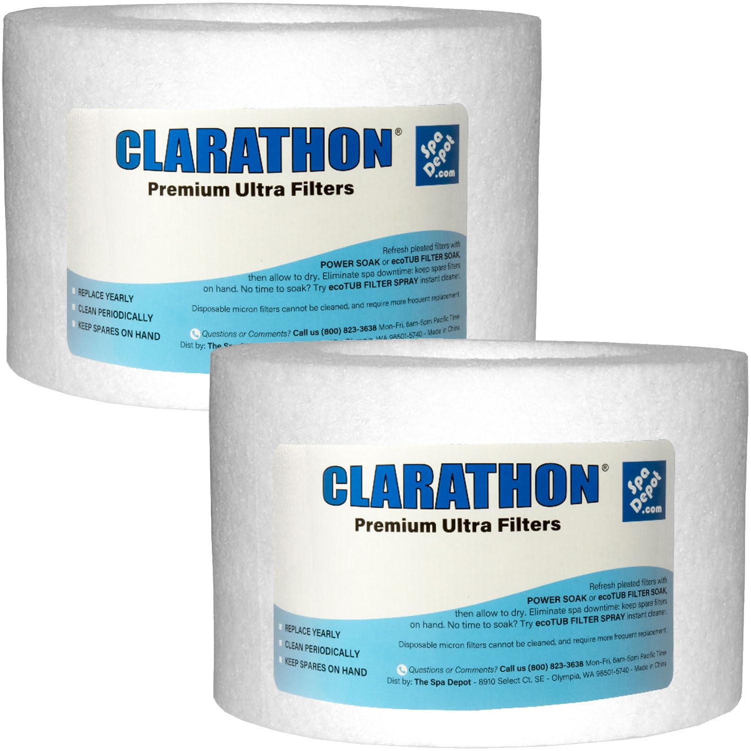 Clarathon 2-Pack Spa Filter Replacement for Sundance Microclean 6540-502 FC-2812
