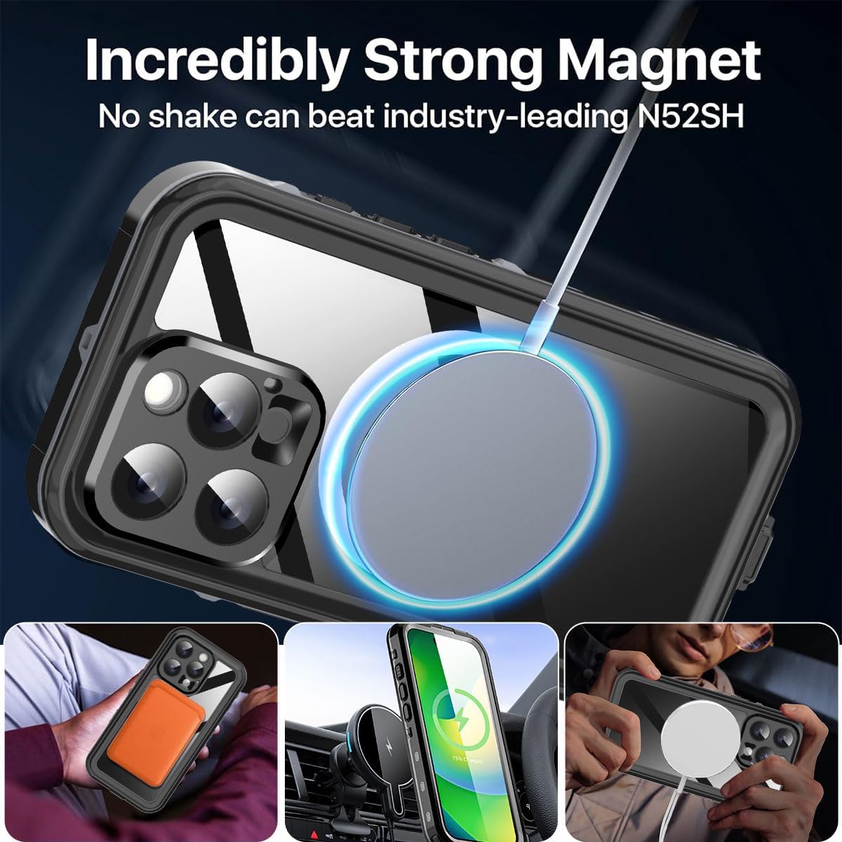 AICase Waterproof Case for iPhone 16 Pro Max(6.9") with MagSafe Clear Water Proof,Snowproof,Dustproof and Shockproof,IP68 Real 360 Full Body Protection Underwater Cover for iPhone 16 Pro Max - Image 4