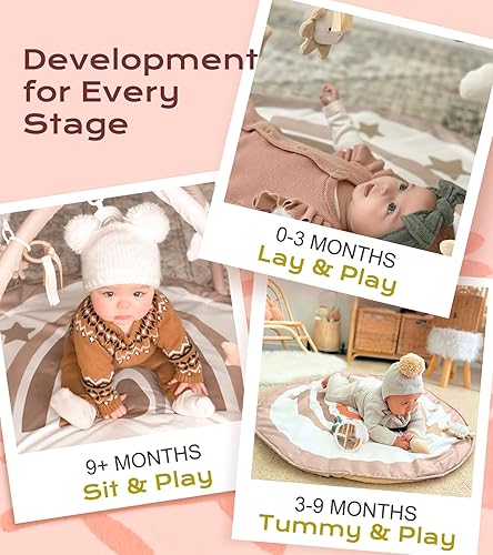 Miniatura 5 de little dove Tapete de juego para gimnasio y bebés diseño de arco iris para recién nacidos basado en etapas actividades de desarrollo para bebés y