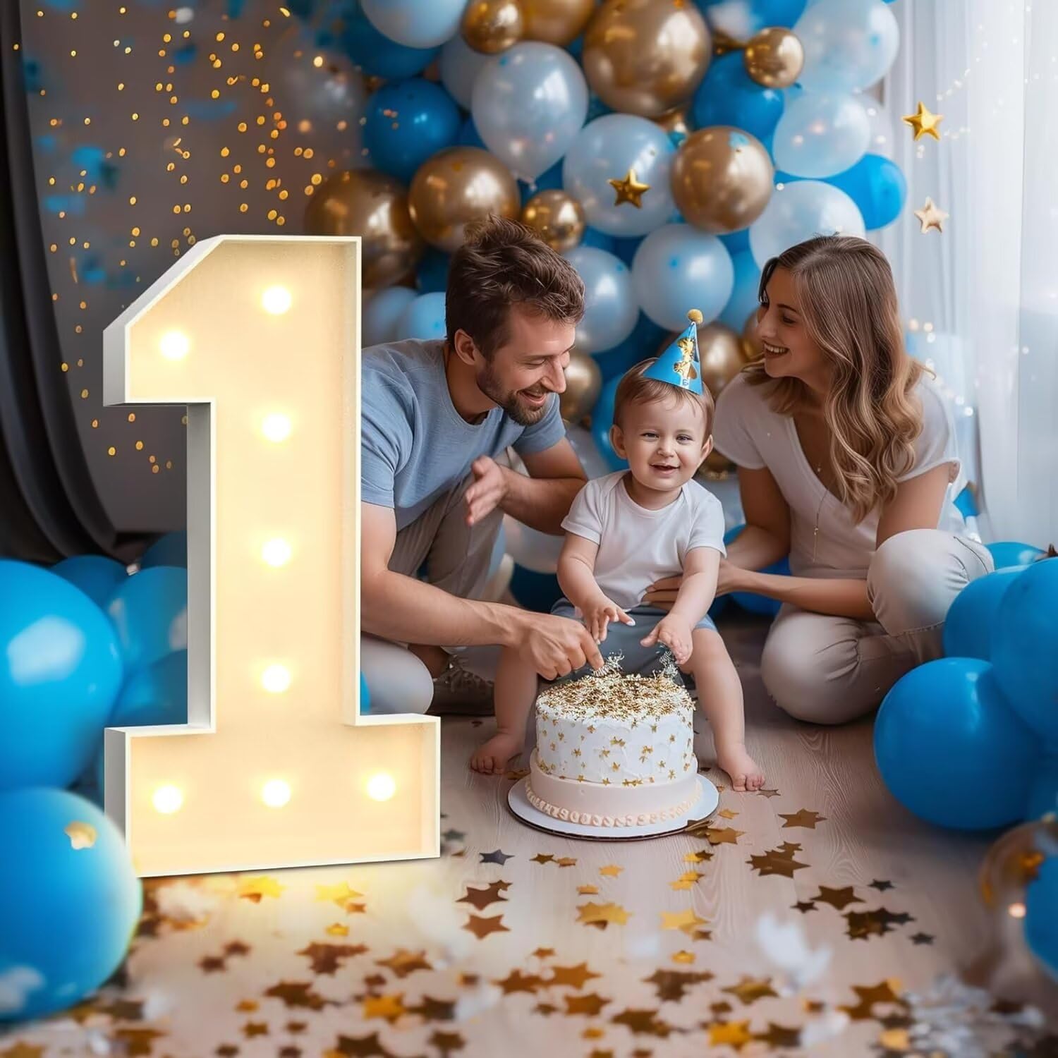 Números de marquesina de 2 pies,(60CM),números gigantes iluminados para fiestas, números grandes con luces, número grande con luz LED, decoraciones de fiesta de cumpleaños,números de cartón