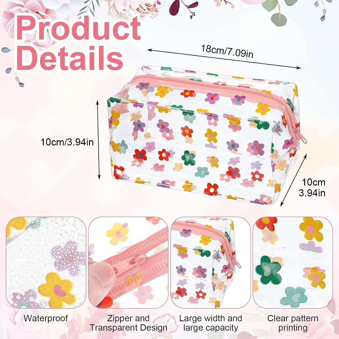 2 Pezzi Beauty Case Trasparente, Beauty Case da Viaggio Borse da Toilette Sacche Trasparenti da Aereo Trousse Trucchi con Cerniera Kit Viaggio Pochette Trasparente per Cosmetici Donna Uomo