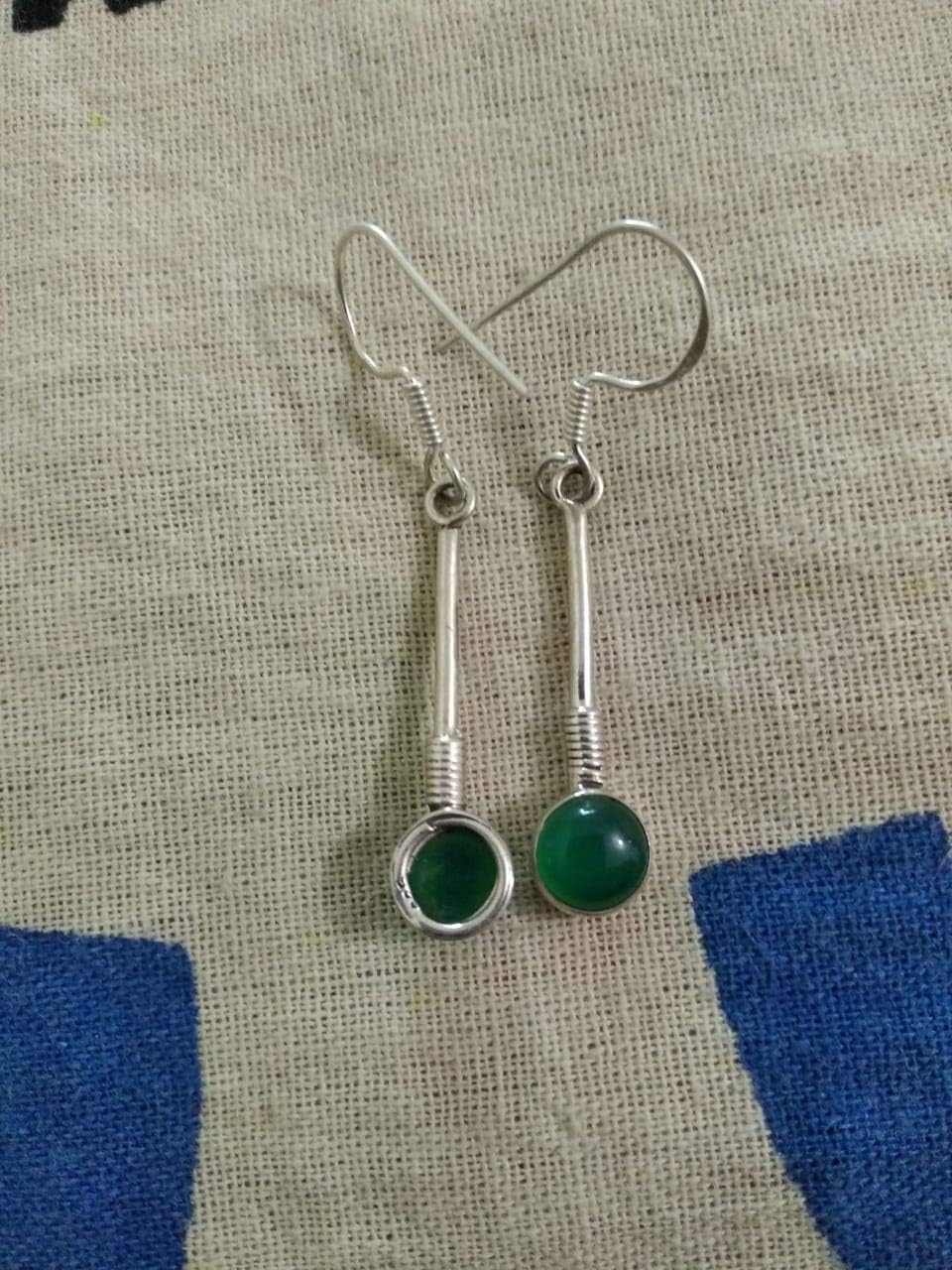 Green Onyx Earrings, 925 Sterling Silver Jewelry, Christmas Day Gift For All, Gypsy Boho Look, Excellent Stone Jewelry, Awesome Jewelry, Boho & Hippie Earrings, Royal & Top Jewelry, Attractive Earring