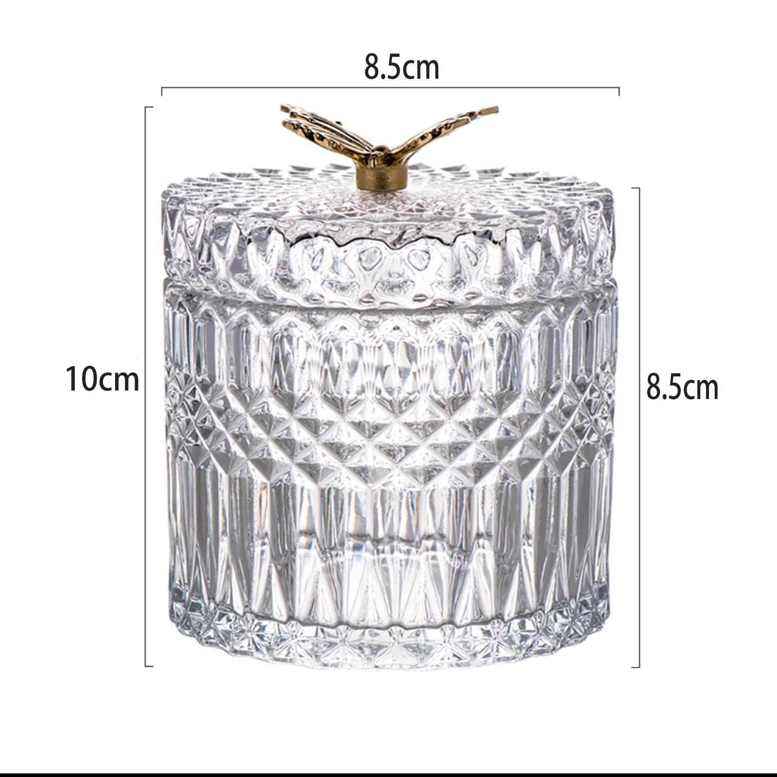 Bonbon Behälter mit Deckel Glas, Zuckerdose Glas Kristall, Bonbonglas zur Hochzeit, Vorratsglas mit Deckel Geschenk, Bonbonglas Kristall, Dekorative Süßigkeitenschale für Würfelzucker Snacks Buffet