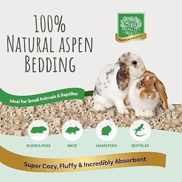 Small Pet Select Premium Natural Aspen Bedding, Animal Bedding for Small Indoor and Outdoor Pets, Made in the USA, Size 41 L Pack