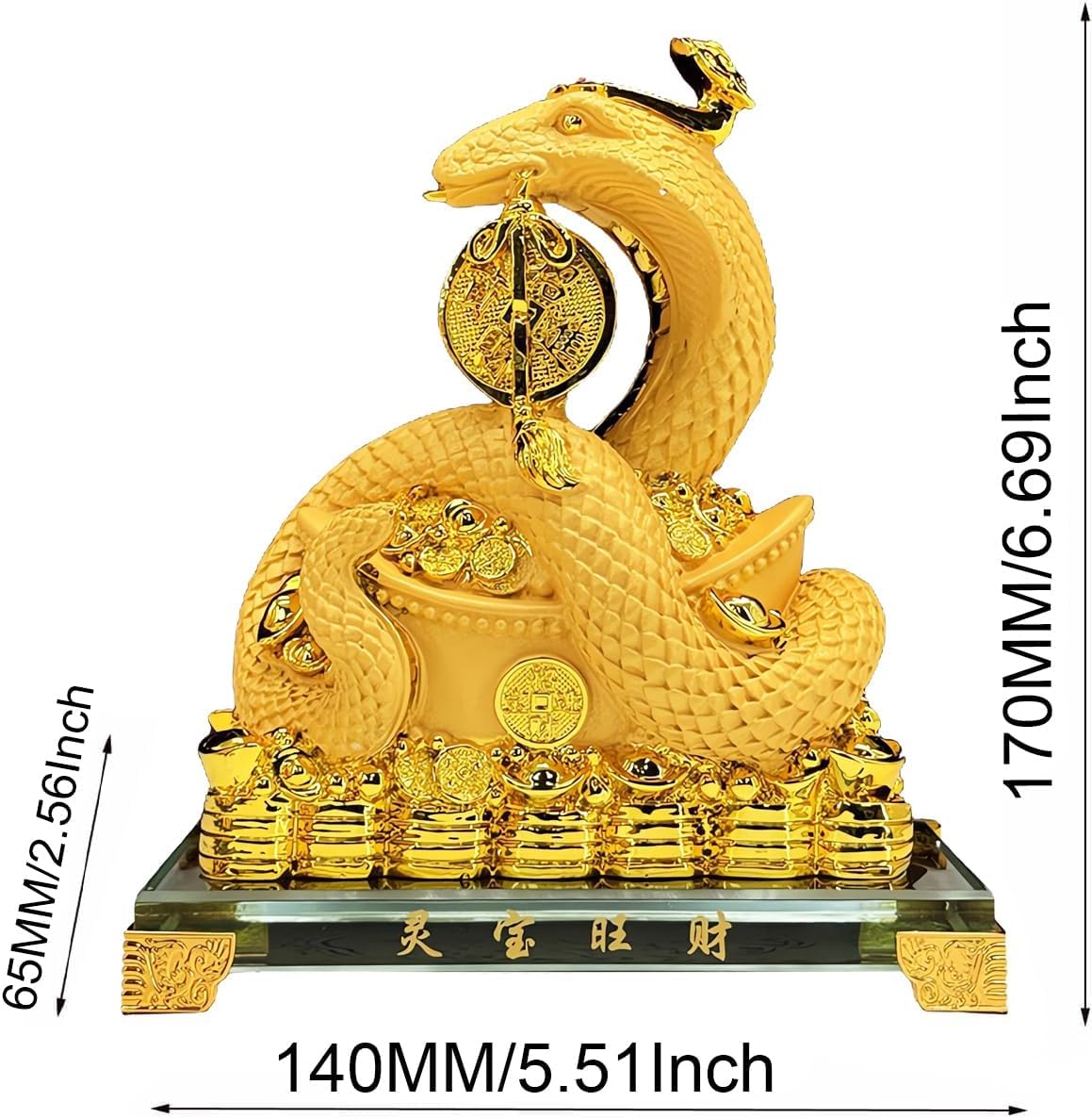 Statuette da collezione in resina dorata Feng Shui del Feng Shui 2025, decorazione per fortuna e ricchezza, perfette per la casa o l'ufficio
