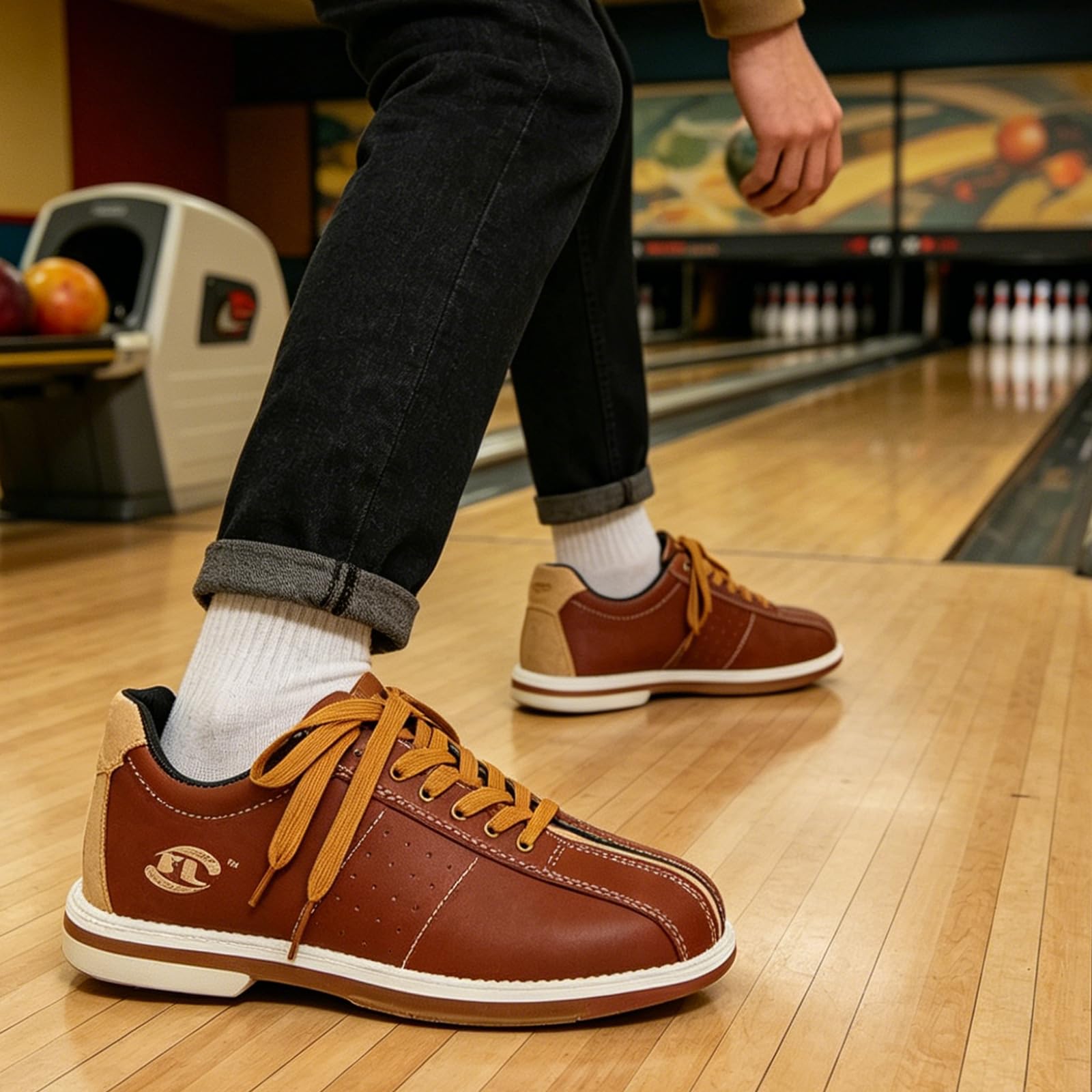Uomo Scarpe da Bowling Comode Basse Lightweight Scarpe da Ginnastica Bowling Traspirante Leggere Taglia Grande