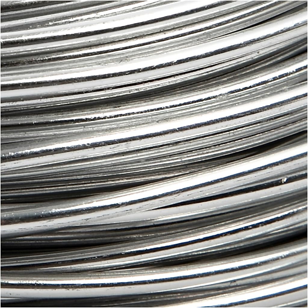 Alambre de aluminio, grosor 3 mm, plata, 29 m
