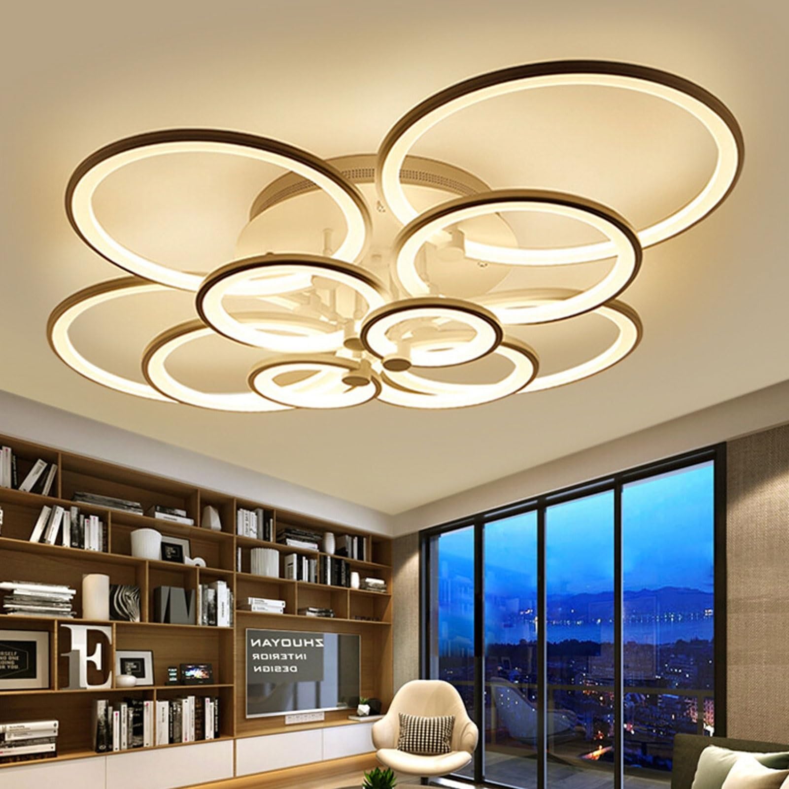 JSEIAJB Acrylic Round Living Room Pendant Light Simple Creative