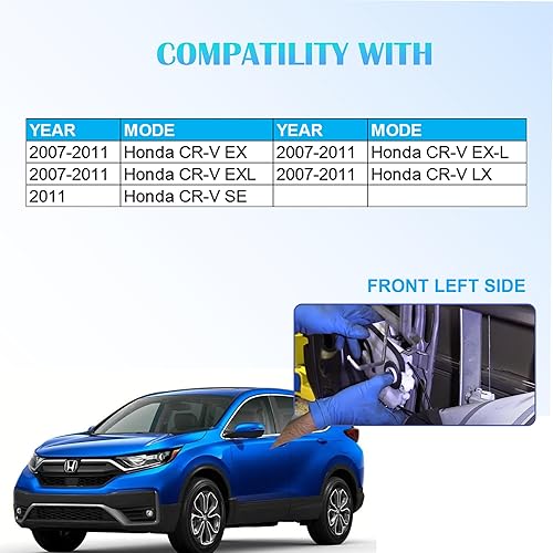 Miniatura 6 de Motor de actuador de bloqueo de puerta rico compatible con Honda CRV CR-V 2007 2008 2009 2010 2011 Actuador de bloqueo de puerta del conductor