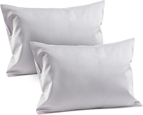 Miniatura 4 de 1 funda de almohada de viaje azul para niños pequeños, 100% algodón, funda de almohada de 400 hilos, se adapta tanto a almohadas de 13 x 18 pulgadas