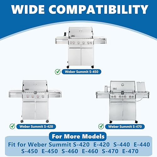 Miniatura 4 de SafBbcue Flavorizer Bars 67669 - Cubiertas para quemador de acero inoxidable de 18.0in, compatibles con Weber Summit 400Series E-420 S-450 S-450