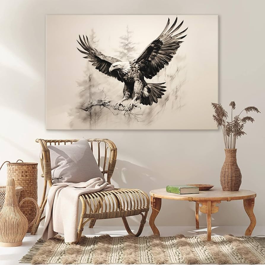 翡翠石鷹模様木製スタント付きインテリア置物