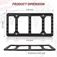 Vista 7 de RED WOLF Marco de silicona para placa de matrícula con bandera estadounidense, con estrellas y rayas 3D tenues, soporte para placa de matrícula
