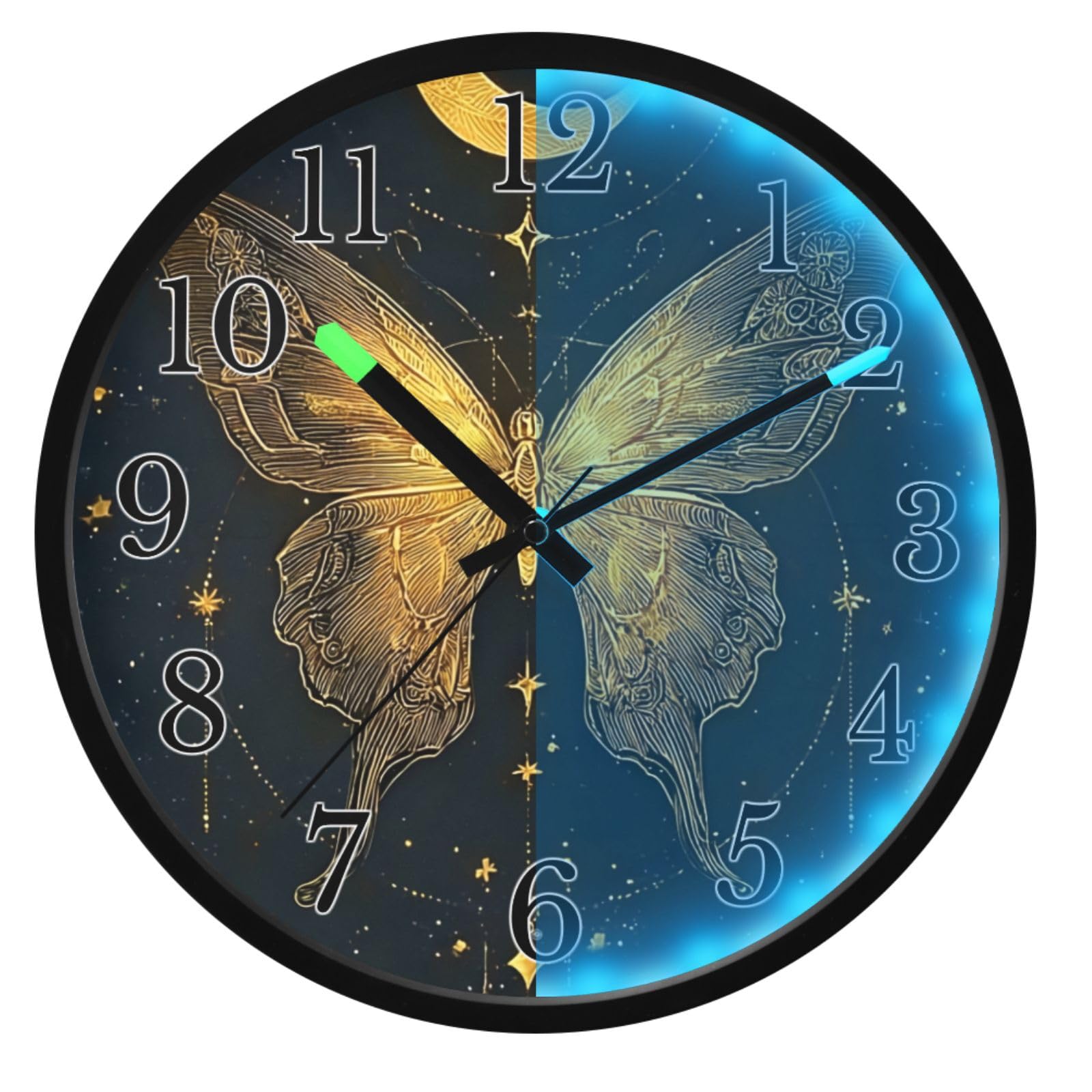 Horloge murale phosphorescente silencieuse sans tic-tac pour chambre