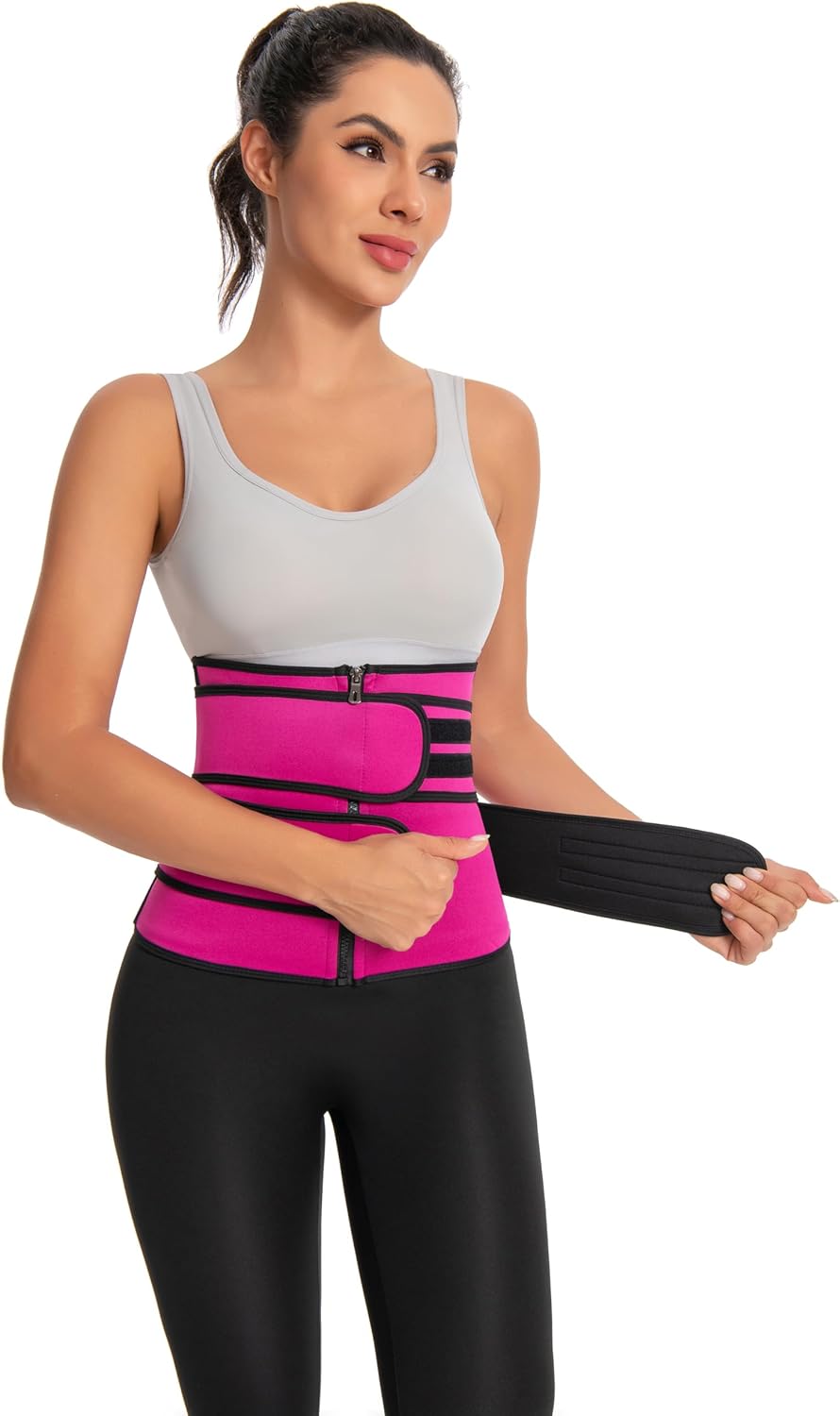 Corset Women's Body Shaper Seamless Sweat Sports Black Workout Waist Trainer - Image 2