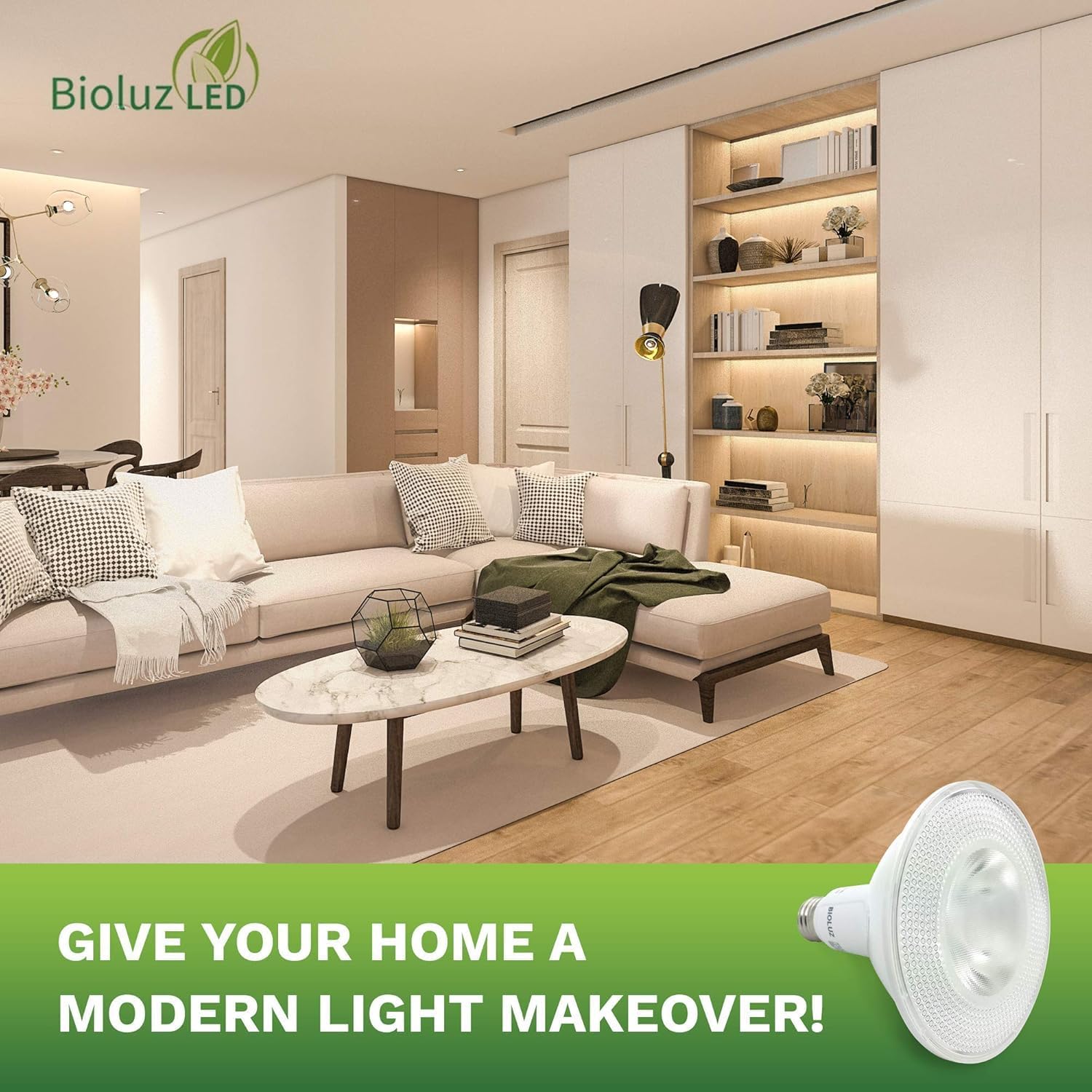 Bioluz LED 4 Pack PAR38 LED Light Bulb 90W Equivalent Using 13W 3000K Soft White 1050 Lumens E26 Base Dimmable Flood Light Bulbs Indoor/Outdoor UL Listed FCC RoAS Compliant High Efficacy LED Bulbs