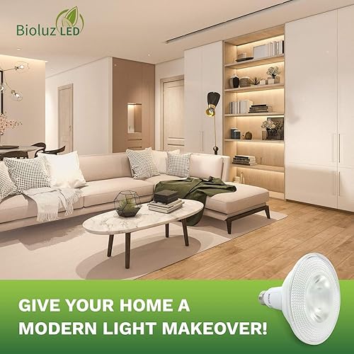 Miniatura 15 de Bioluz LED Paquete de 4 bombillas LED PAR38 90 CRI 12 W = 100-120 W de repuesto, blanco suave 3000 K, bombillas regulables, luces de inundación
