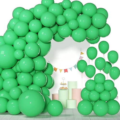 BloonKing Globos brillantes de 12 pulgadas, 100 globos de fiesta verdes de 12 pulgadas para festival, cumpleaños, boda, aniversario, Año Nuevo,