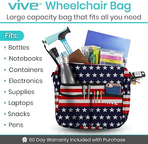 Vista 39 de Bolsa de transporte Vive para andador, universal, para accesorios de sillas de ruedas, andadores, andadores con ruedas y sillas de transporte, que