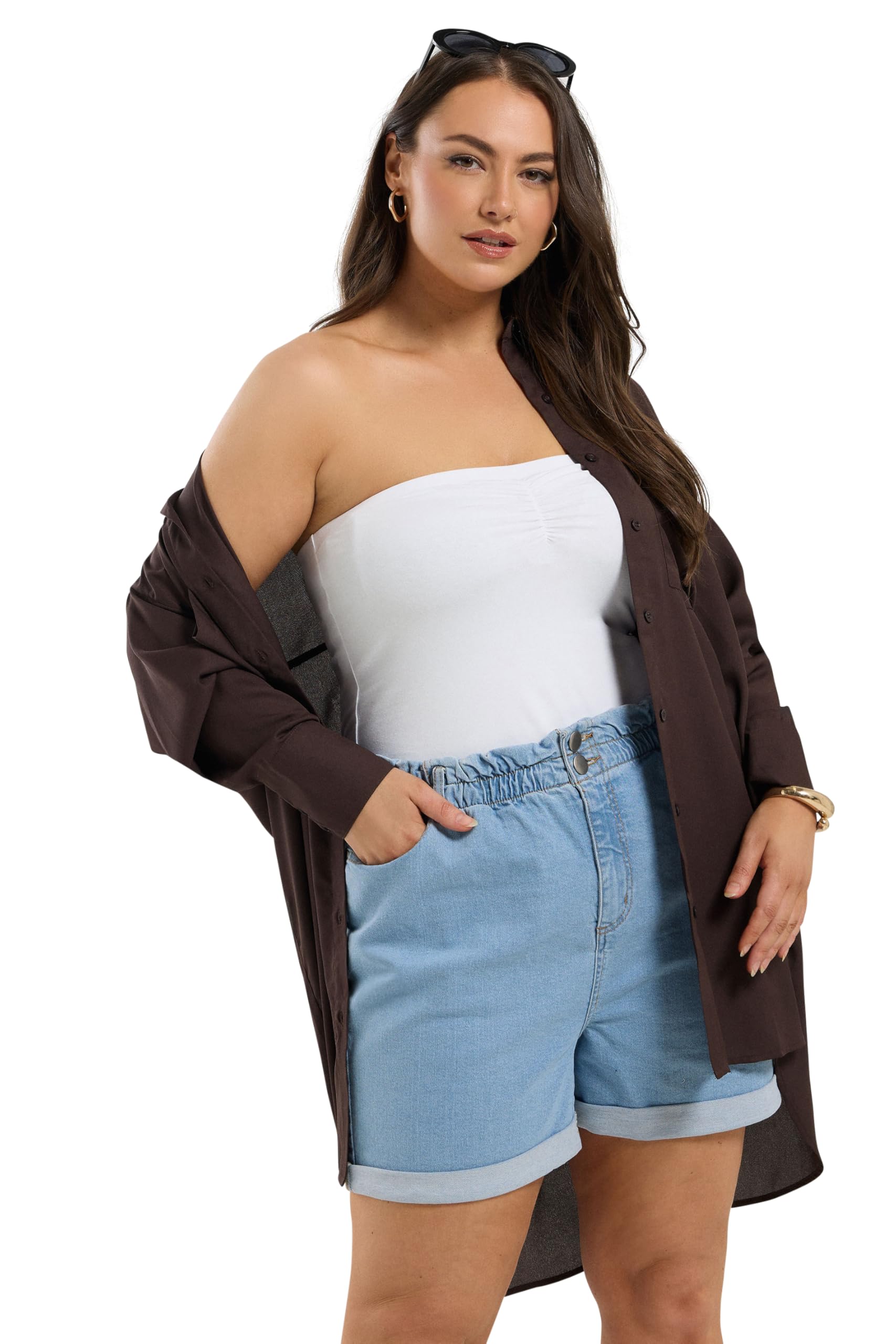 Yours Curve Bandeau Top - Women's - Plus Size Curve
