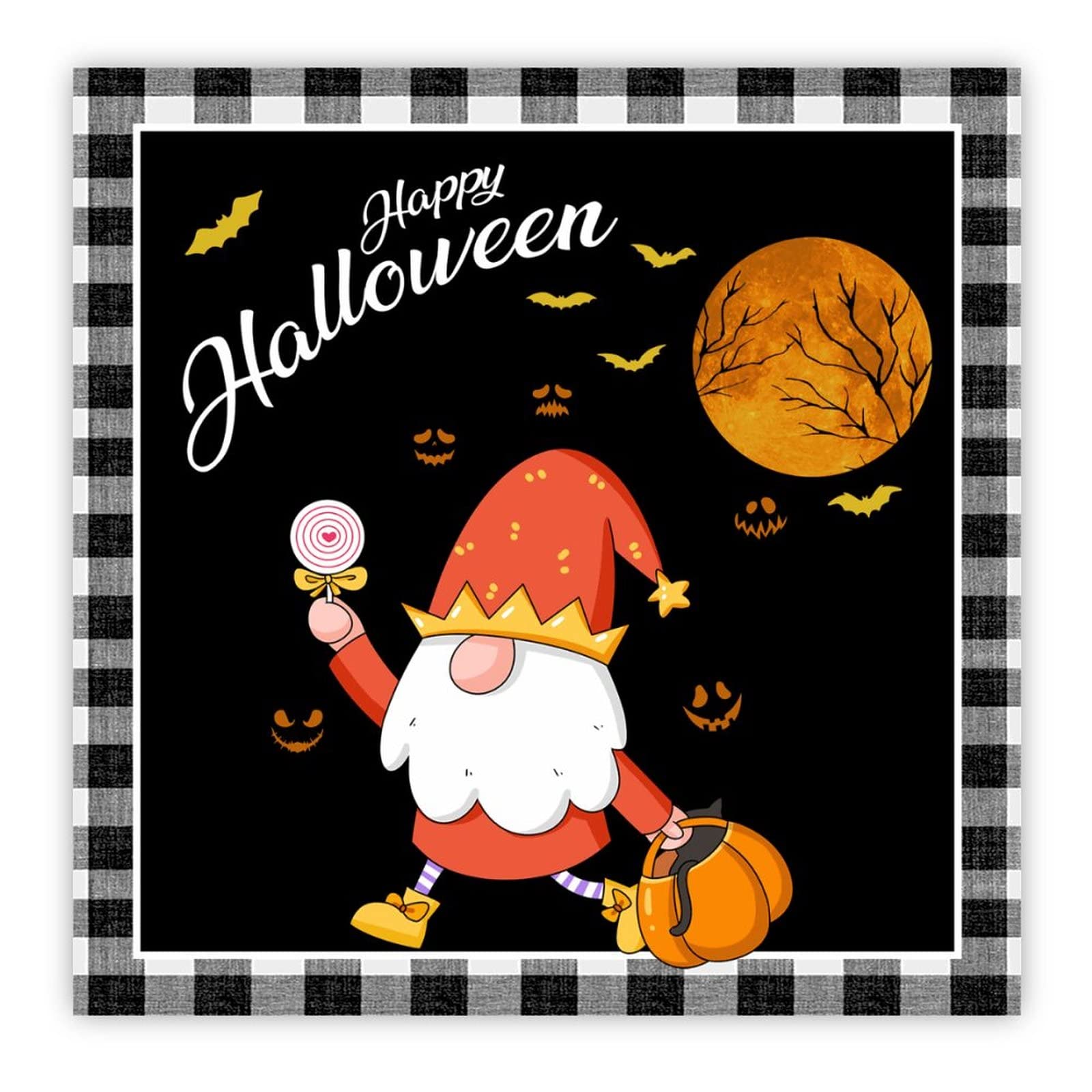 Panneau Halloween en bois pour entrée et cuisine chaleureuse