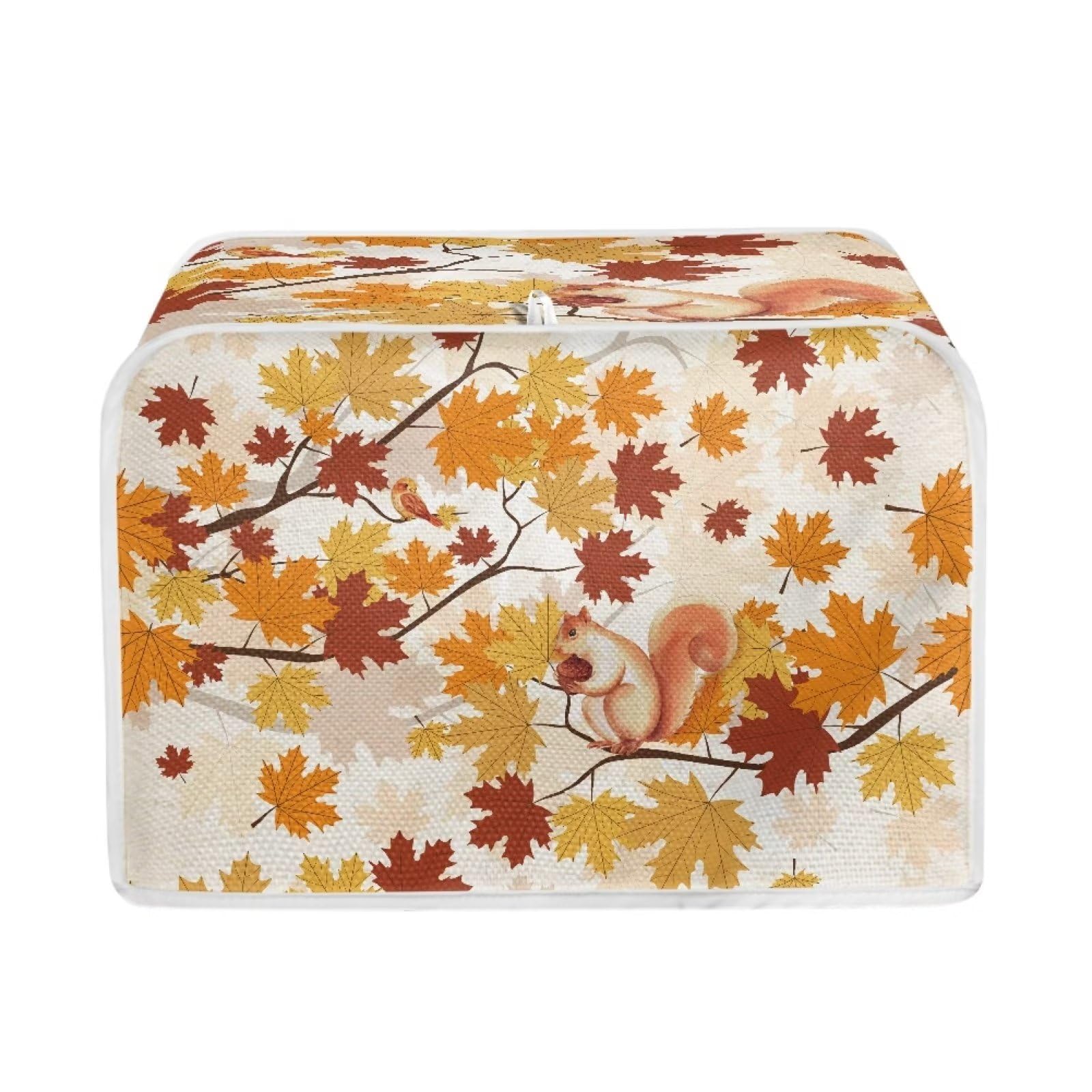 Maple Leaf Squirrel Toaster Cover - Fit for Most 4 Standard Toasters, Dust Proof, Lightweight with Top Hook - Thanksgiving Day Gift
