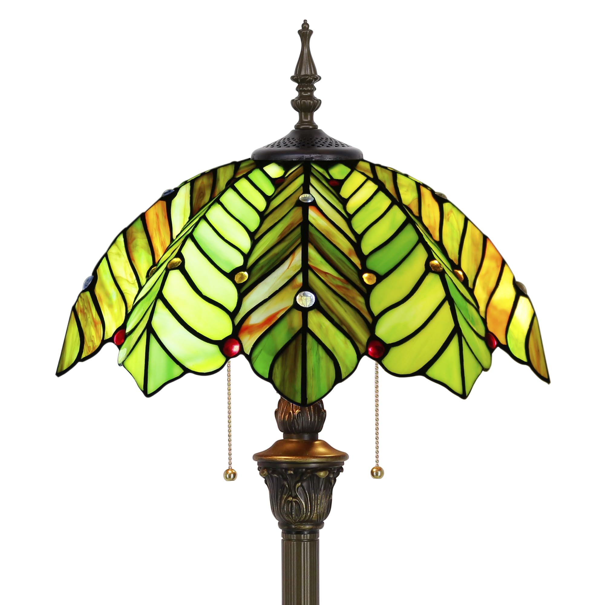 ZJART Tiffany Floor Lamp Stained Glass Dragonfly Style 16X16X70