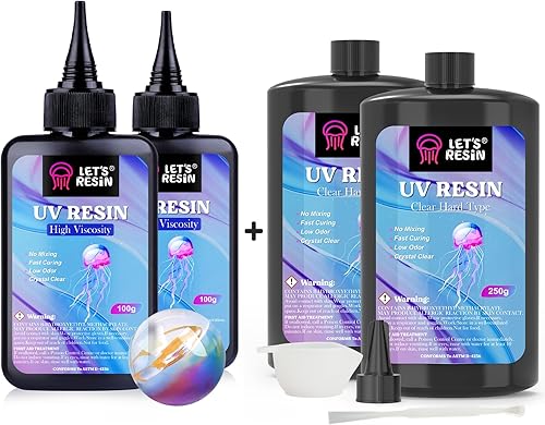 Paquete de resina UV transparente mejorada de 17.64 oz y 7.05 oz de resina UV de alta viscosidad