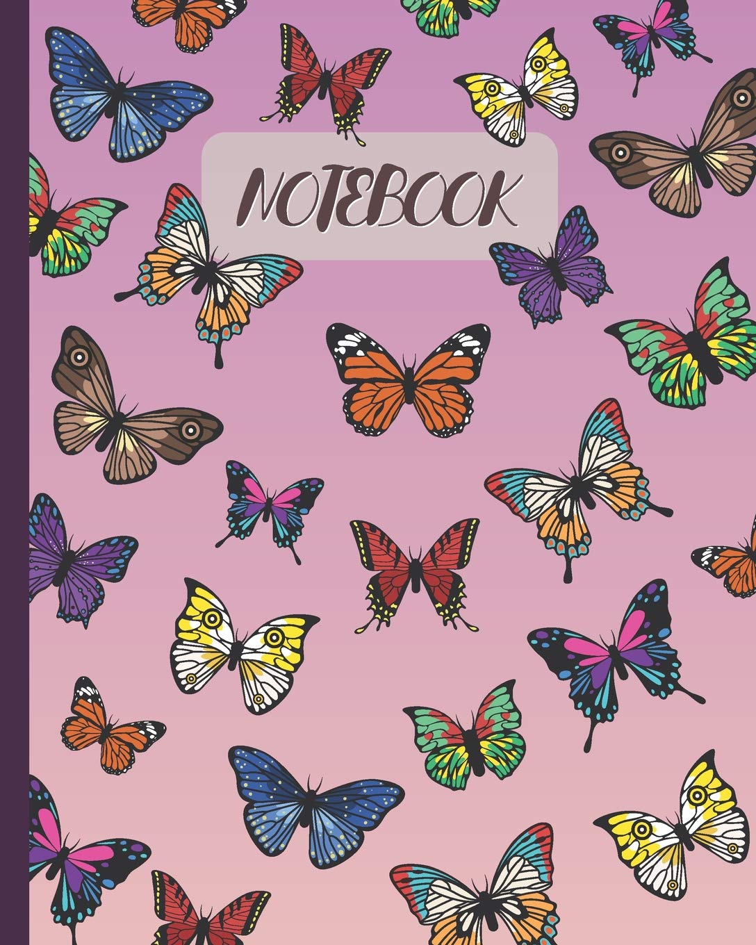 Notebook: Butterflies Cover - Lined Notebook, Diary, Track, Log & Journal - Cute Gift for Girls, Teens, Women (8"x10" 120 Pages)