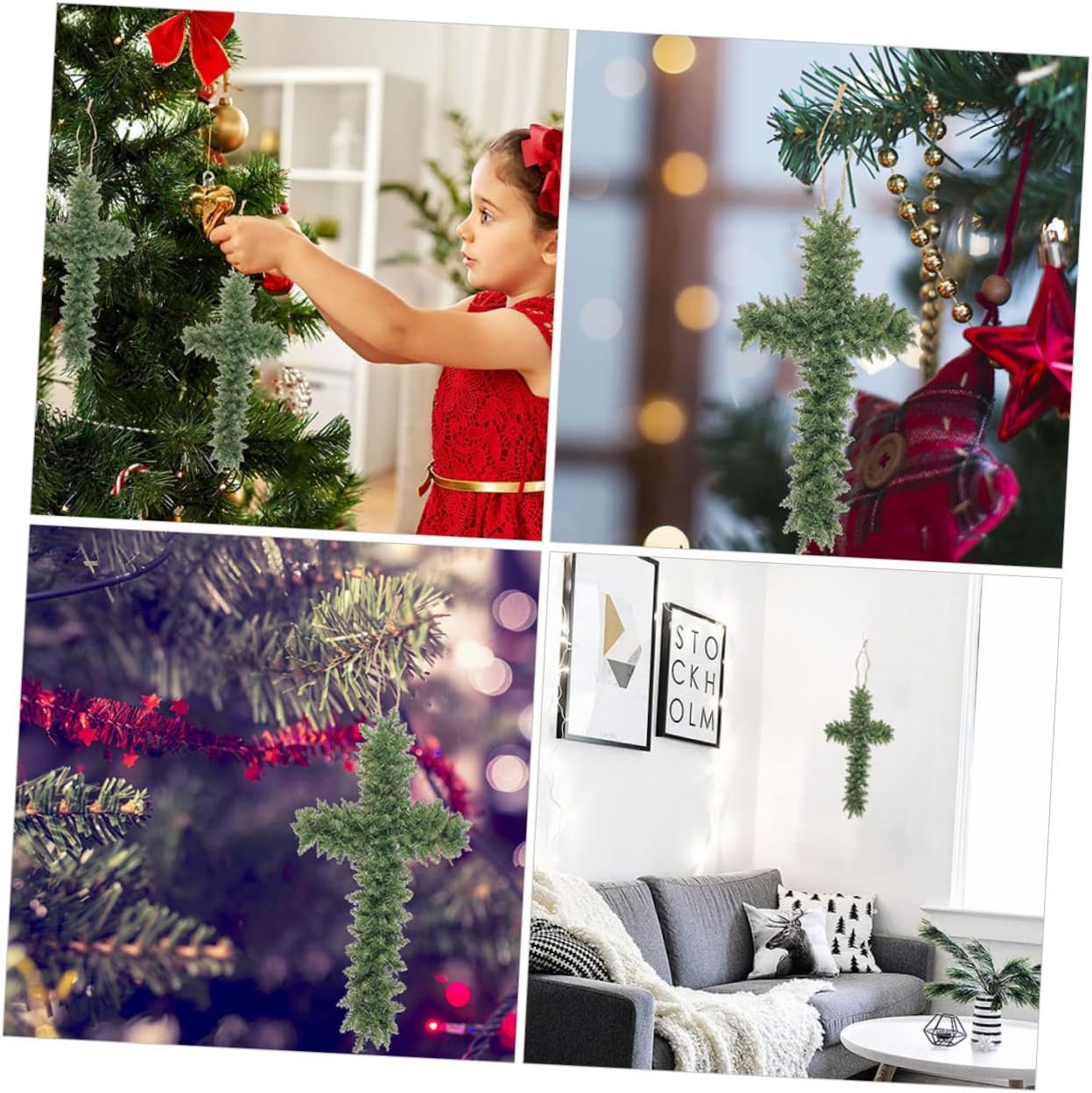 3pcs Cross Shaped Wreath Frame Sturdy Support for Flower Arrangements for Easter and Christmas Decorations