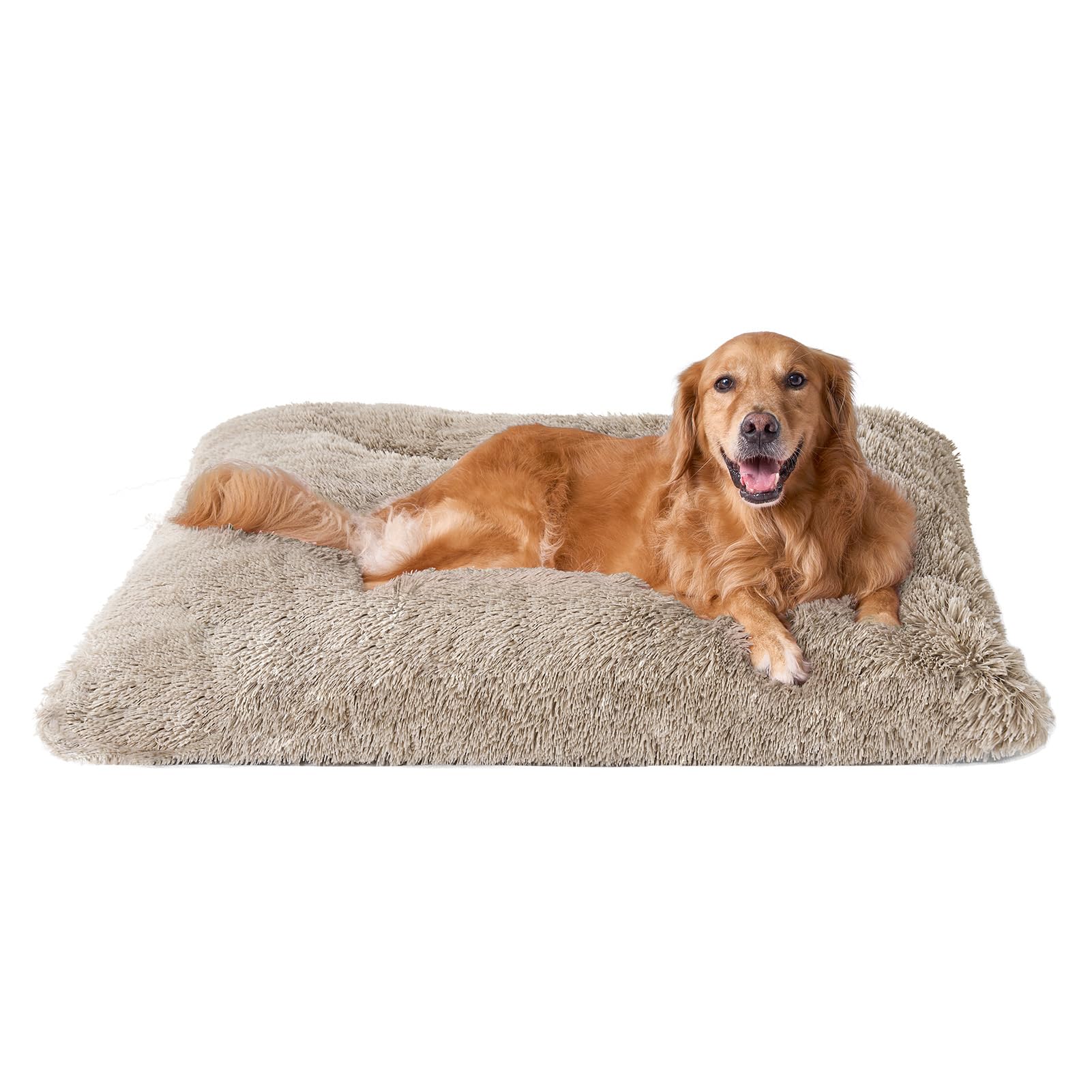 EHEYCIGA XL Calming Fluffy Dog Bed For Extra Large Dog 105x70x9cm, Taupe โ image 1