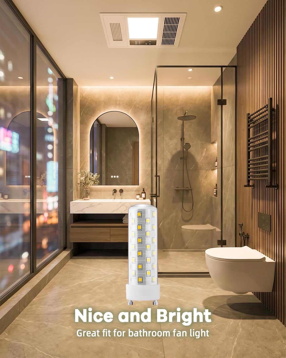 Bombilla LED GU24 de 2700 K-3000 K, luz blanca cálida suave de alto brillo para ventilador de techo de baño, 13 W, 18 W, 23 W, T2, repuesto de luz CFL en espiral, 120 V, 10 W, 4 unidades
