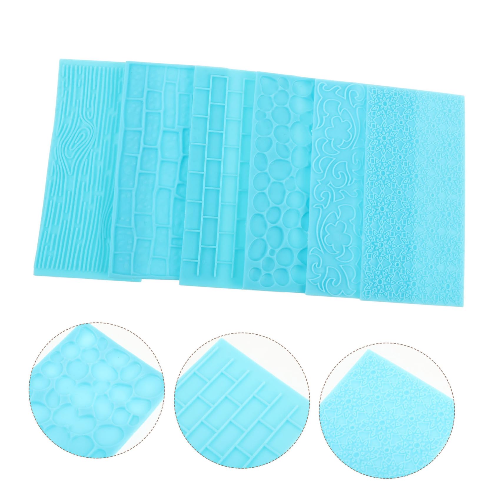 HOMSFOU 5 series Almohadilla De Textura Para Molde Arcilla De Modelado Sellos Tapete Arcilla De Modelado Herramientas De Arcilla Herramienta De Artesanía 6 piezas x 5