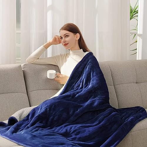 Yokimisu Manta eléctrica térmica Manta eléctrica de franela suave y cómoda calentamiento rápido 5 niveles de calefacción y apagado automático de 4