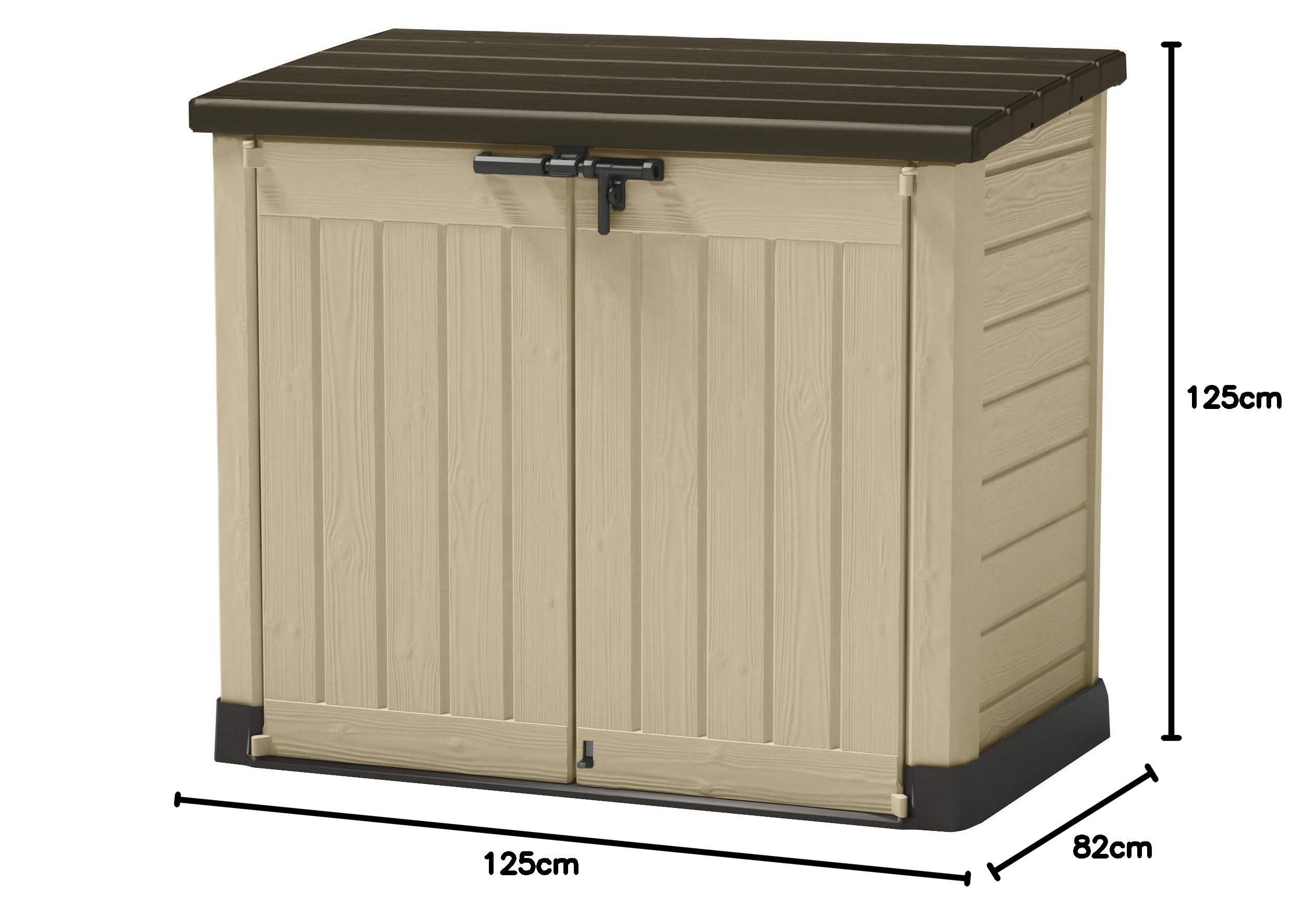 Mülltonnenbox 1200 Liter, 1,2 m³ Raumvolumen - wetterbeständiger Stauraum für Zwei 240 Liter Mülltonnen - mit Belüftungssystem