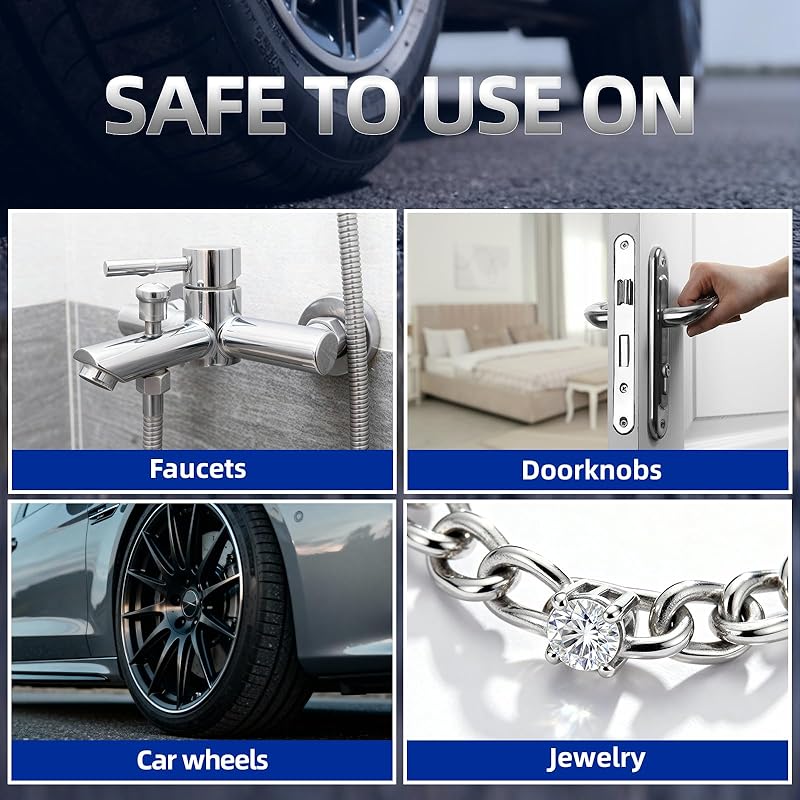 Chrome Polish for Cars – Metal Polish & Restorer, Aluminum Wheel Polish – Remove Rust, Oxidation & Scratches for Stainless Steel Aluminum, Chrome, Brass and More,150ML