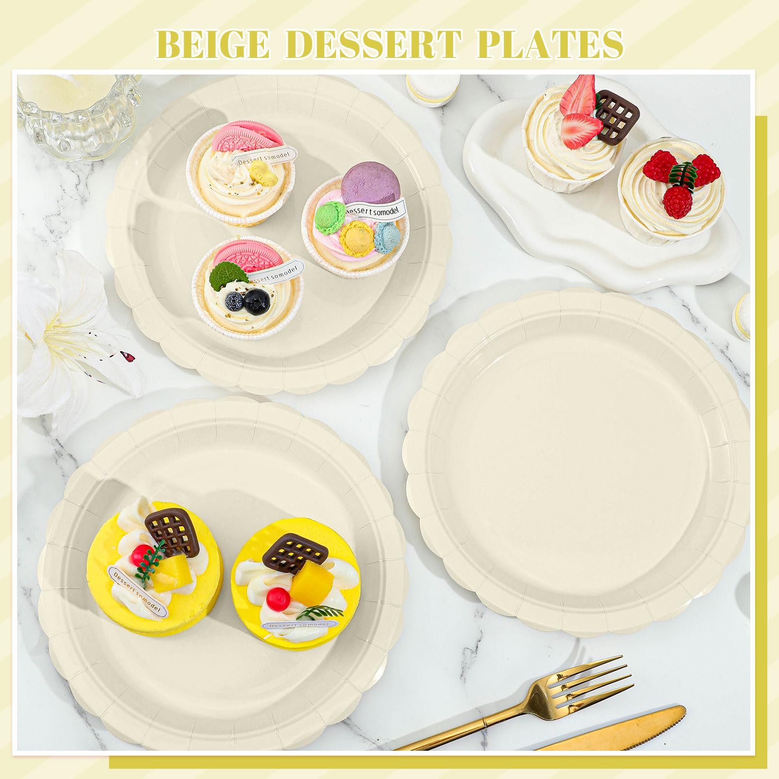 NatNarr Ivory Paper Plates - 30 Pack -4