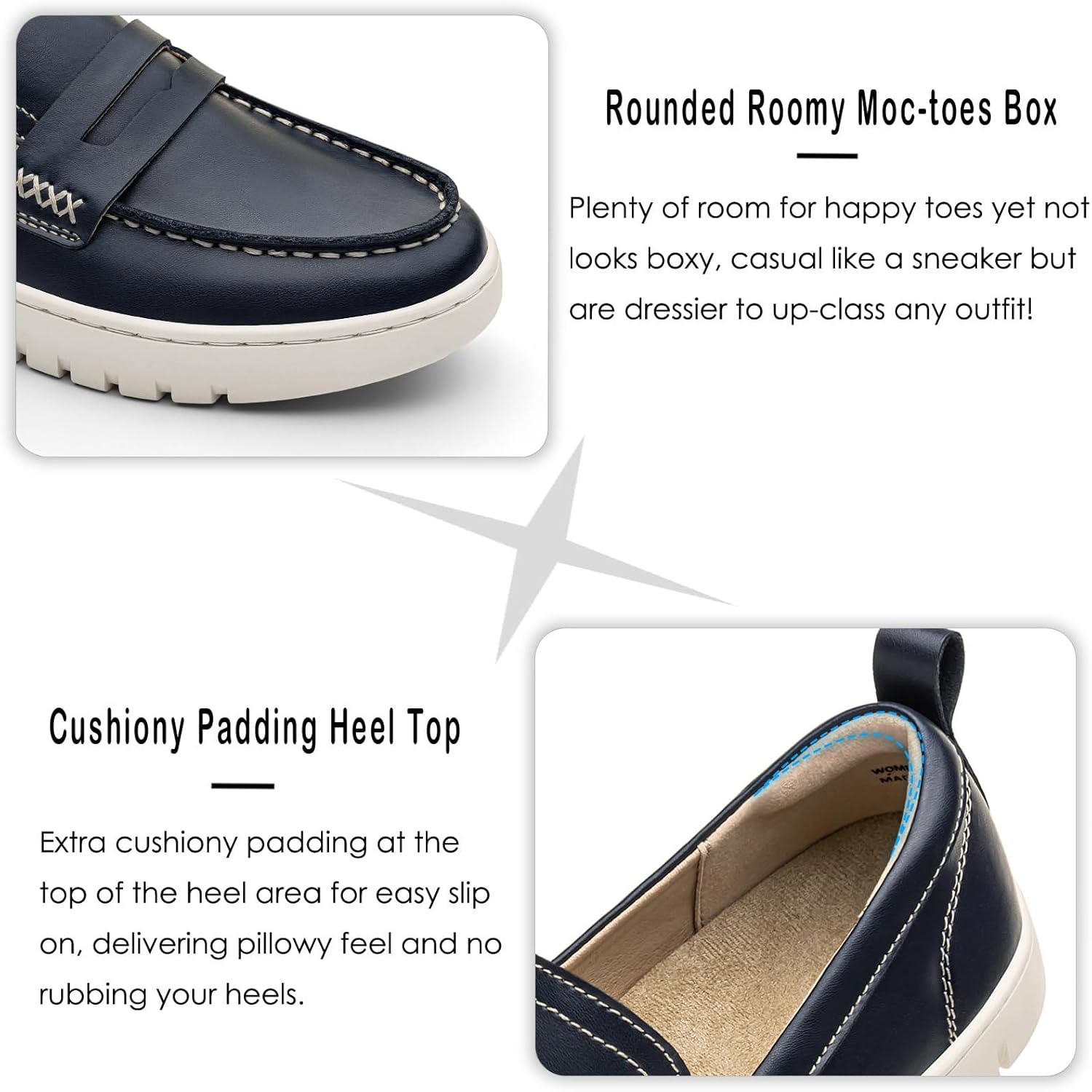 KORDAL Women's Comfortable Classic Penny Loafers Leather Sneakers Casual Slip On Dress Shoes Office Work Everyday Walking Flats Driving Shoes for Women - Image 6