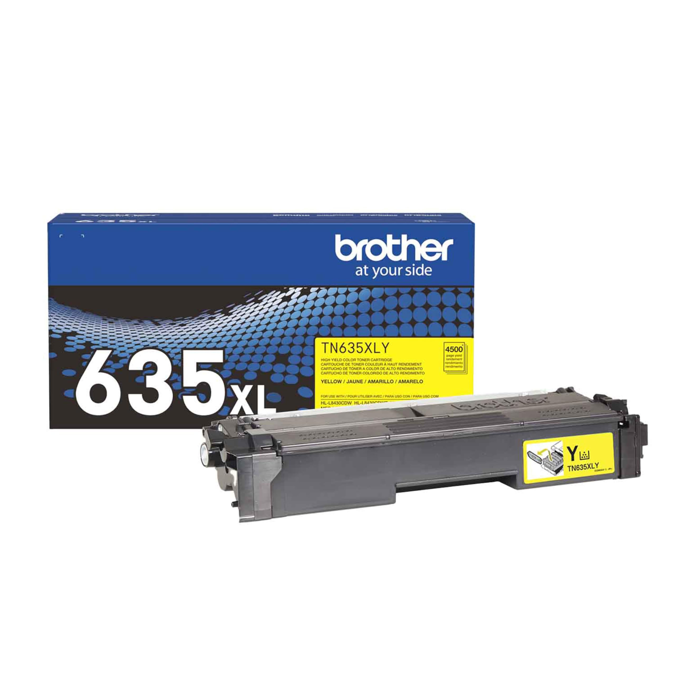 Brother Genuine TN635XLY High Yield Yellow Toner Cartridge, 1 Pack