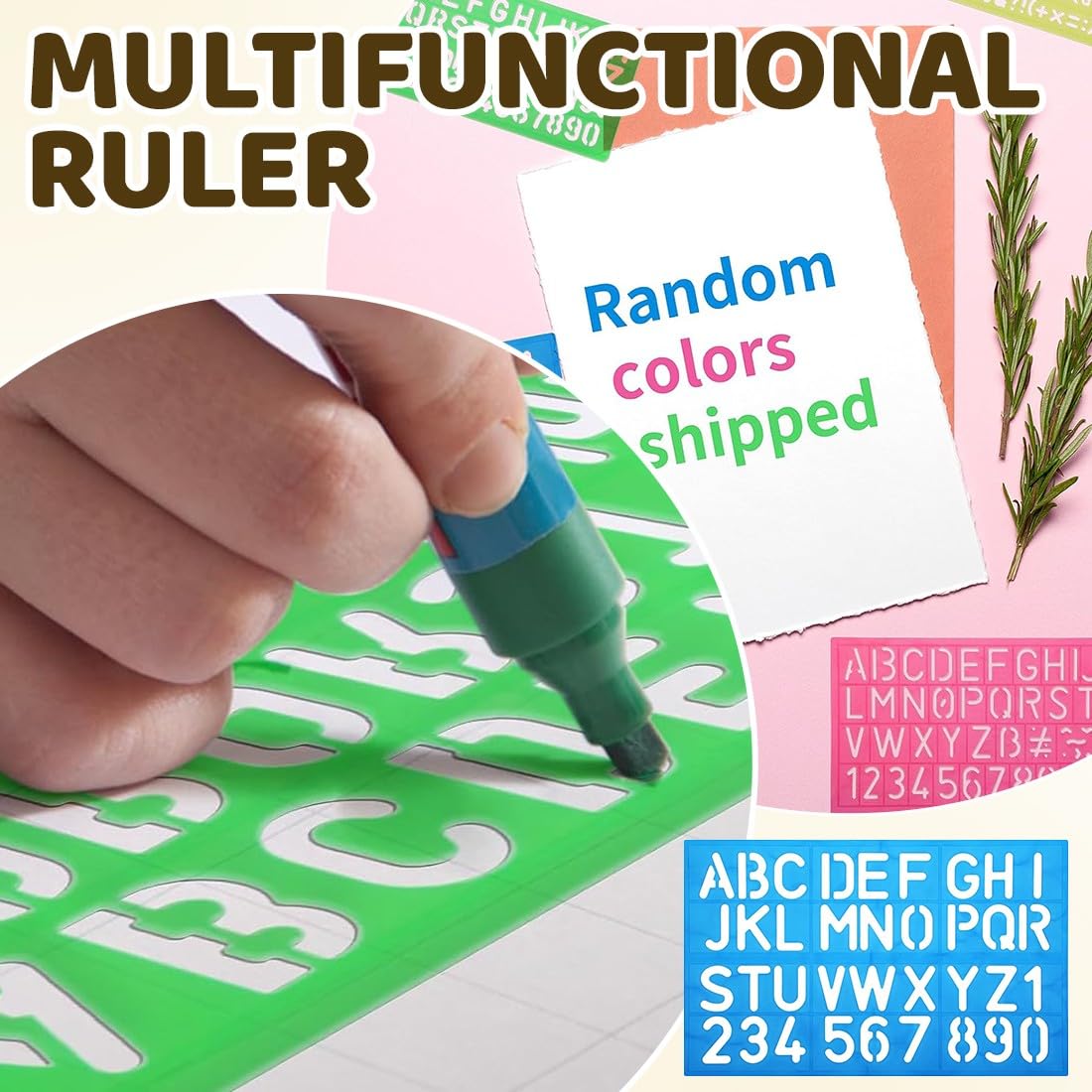 5 pezzi di normografo, stencil lettere e stencil bambini, contenenti numeri e simboli, adatti all'apprendimento, al disegno e ai lavoretti dei bambini