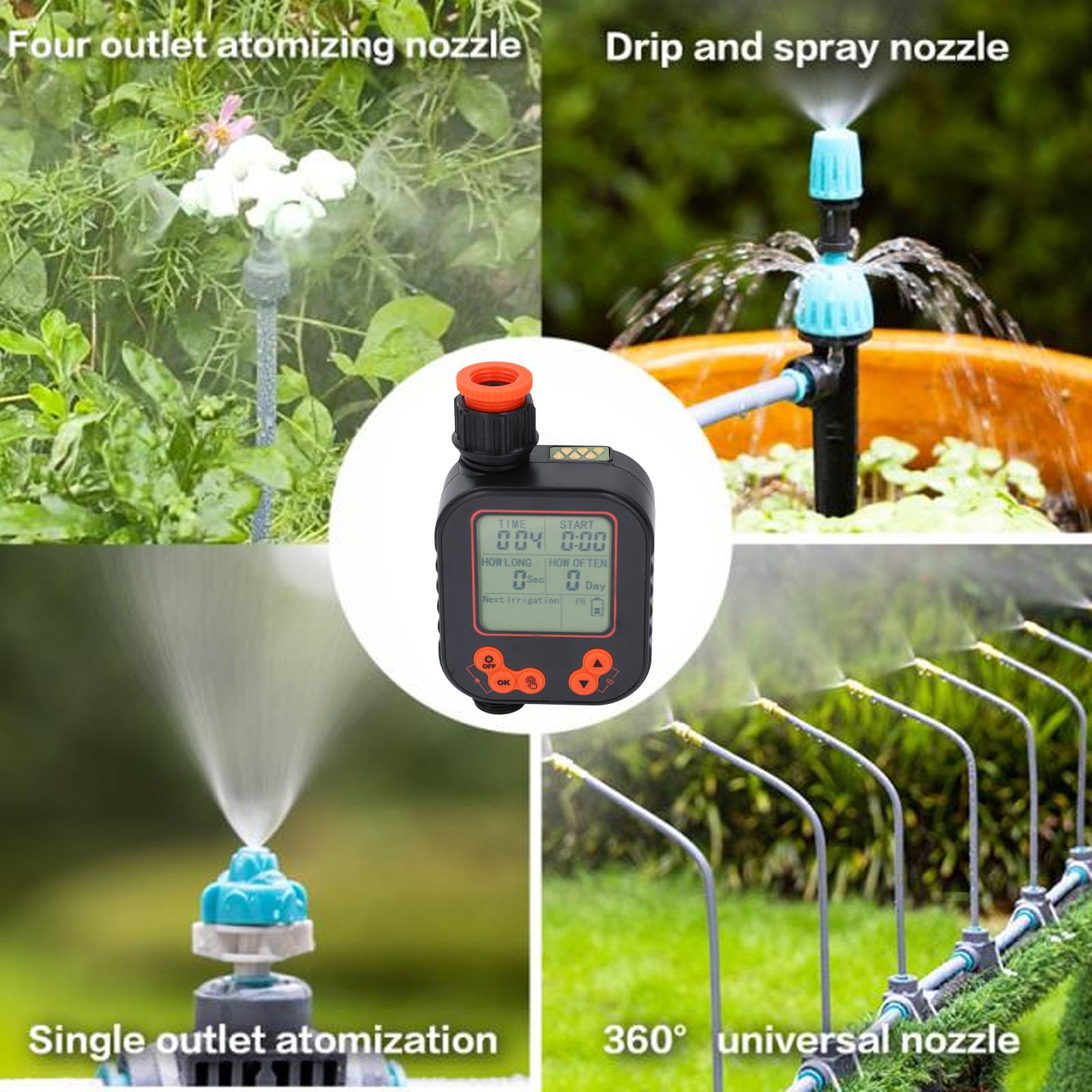 Timer Irrigazione Rubinetto Timer Conto Alla Rovescia per Irrigato, Controller Automatico Irrigatore Timer Irrigazione Giardino Timer Irrigazione per Esterni,
