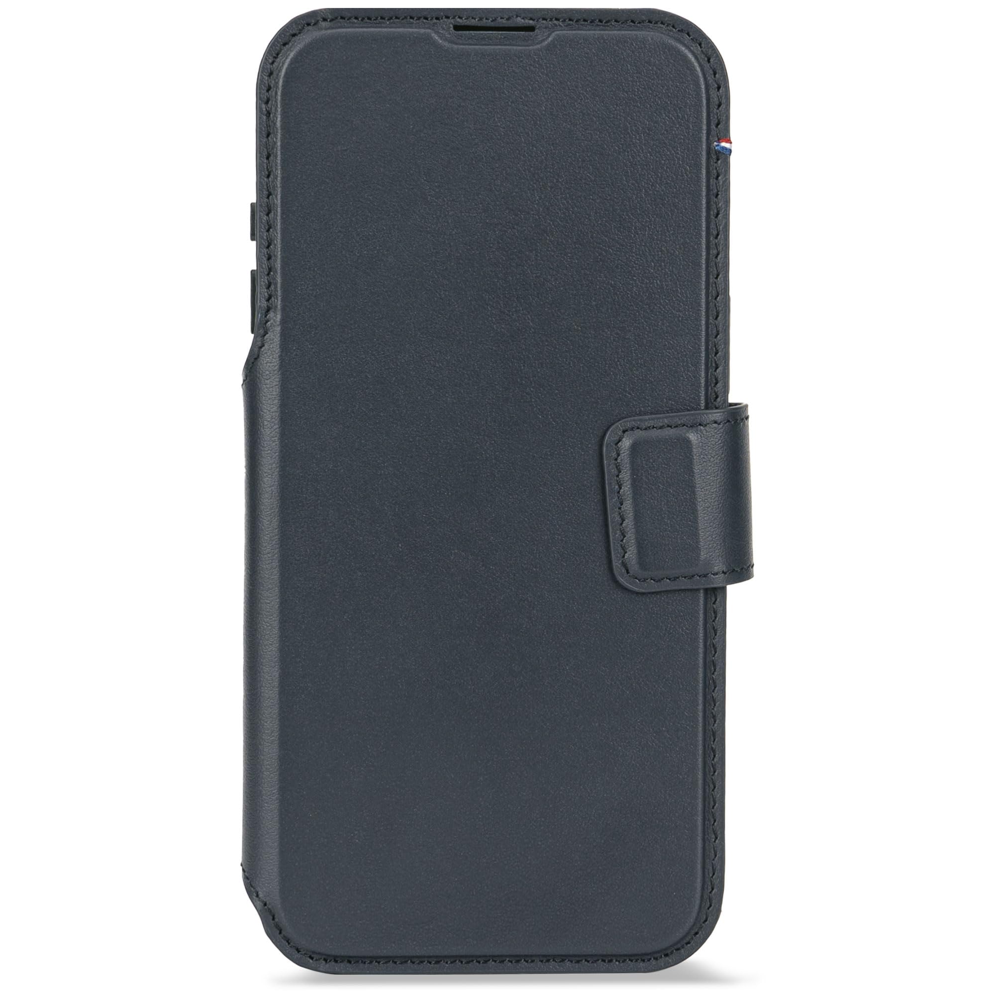 DECODED 2 w 1, skórzane etui do iPhone'a 17 Pro, zdejmowany portfel, wysokiej jakości skóra ECCO, kompatybilne z Magsafe, ochrona przed upadkiem, odporne na zarysowania, metalowe guziki, niebieskie